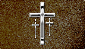 DNSEMP-C-517-SL-SH-BR Empire Corner Silver 3 Crosses Shim Brown